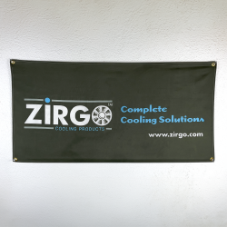 Zirgo Cooling Logo Printed Banner - Gray, 24" x 48" (2' x 4') - Part Number: ZIGPROA001