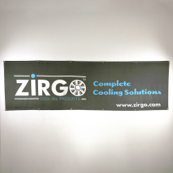 Zirgo Cooling Logo Color Vinyl Banner - Gray, 36" x 120" (3' x 10') - Part Number: ZIGPROA002
