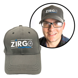 Zirgo Cooling Products Logo Classic Embroidered Baseball Hat - Gray - Part Number: ZIGPROB001