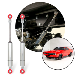 Performance Racing Nitrogen Gas Rear Shocks 1970-1974 Dodge Challenger - Pair - Part Number: HEX9BE01B