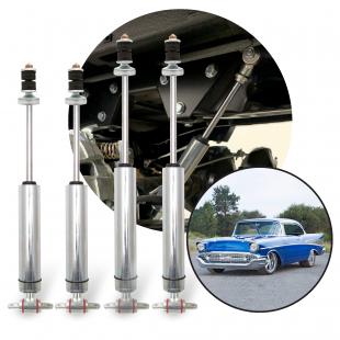 1955-1957 Chevrolet Bel Air Front & Rear Performance Shocks (4) Stem to Crossbar