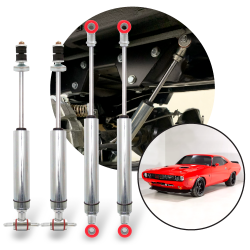 1970-1974 Dodge Challenger Compatible Front and Rear Race Shocks Kit (4) Bolt-On - Part Number: HEX9BE087