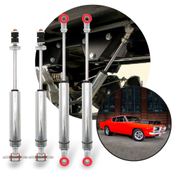 1964-1969 Plymouth Barracuda Compatible Front and Rear Race Nitro Shocks Kit (4) - Part Number: HEX9BE08D