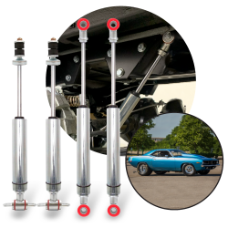 1970-1974 Plymouth Barracuda Compatible Front and Rear Race Nitro Shocks Kit (4) - Part Number: HEX9BE08F