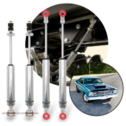 1960-1976 Plymouth Duster and Valiant Front and Rear Race Nitro Shocks Kit (4) - Part Number: HEX9BE092