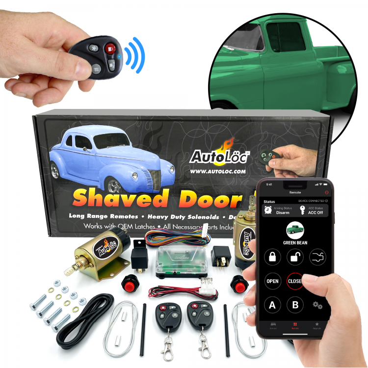 60lb 85lb 100lb Shaved Door Handle Kit 2 Door Popper Solenoid Street Rat Hot Rod Car Truck