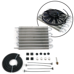 Zirgo Super Cool 15” Oil Cooler -Ultra Cool Coating- Includes Hose, Clamps, Ties - Part Number: ZIRYFC815