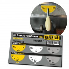 VW Fuel Tap Level Extension Label for Aircooled Beetle, Ghia, T1 T3 Porsche 356 - Part Number: LABSTKR004