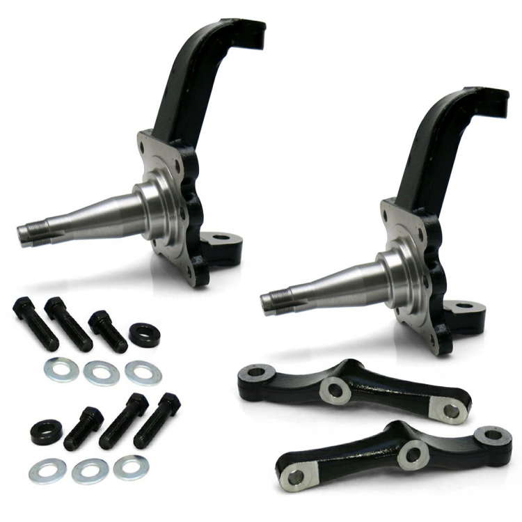 Mustang II Front Disc Brake Kit – 11" Chevy Rotors, Stock Spindles, Stainless Lines