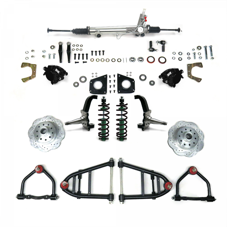 Mustang II IFS Kit with Power Steering Rack for 68-76 Torino Front