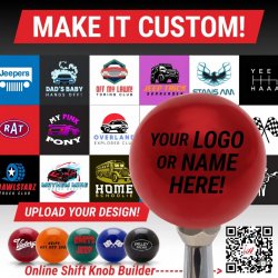 Solid Red Billiard Pool Cue Ball Custom Shift Knob With Adapter 16mm  - Part Number: ASCSN030CRB