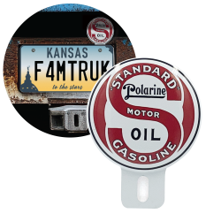 Vintage Style Standard Gasoline License Plate Topper for Car Truck & Motorcycle - Part Number: VPALPT040