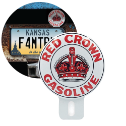 Red Crown Gasoline License Plate Topper for Car Truck & Motorcycle - Part Number: VPALPT038