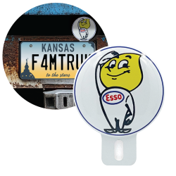 Vintage Style Esso Oil Logo Mascot License Plate Topper - Car Truck & Motorcycle - Part Number: VPALPT039