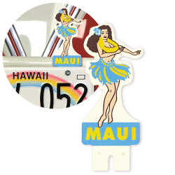 Maui Hawaii Hula Girl License Plate Topper Vintage Style Accessory Car Truck - Part Number: VPALPT044