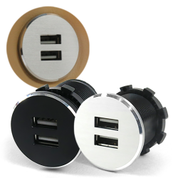 Dash Mount Dual Port USB Charger - Replaces Cigarette Lighter - Choose Finish - Part Number: 10145090