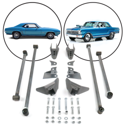 67-69 Camaro - Firebird 68-74 Nova Triangulated Rear Suspension Four 4 Link Kit - Part Number: HEXTTK4FX6874
