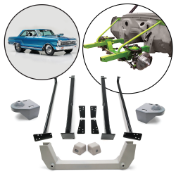 1962-1967 Nova Chevy II Frame Stub Kit with Supports-Top Hat-Crossmember MII IFS - Part Number: HEXCLP1M