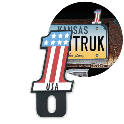 USA No.1 License Plate Topper Stamped Steel Vintage Car Truck - Part Number: VPALPT046