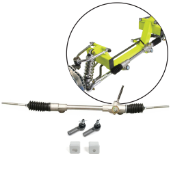 Helix Mustang II Manual Steering Kit - Comes with Tie Rod Ends and Rack Mounts - Part Number: HEXMIIMRCK