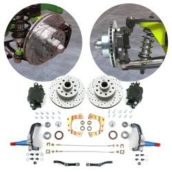Mustang II IFS 11 Inch Big Disc Brake Kit 5 x 4.5 with Stock Spindle Round Rotor - Part Number: HEXBK14BR8