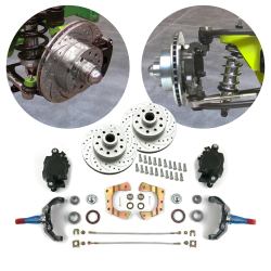 Helix Mustang II 11 Inch Big Round Disc Brake Kit 5 x 4.5 - 2 Inch Drop Spindle - Part Number: HEXBK17BR8