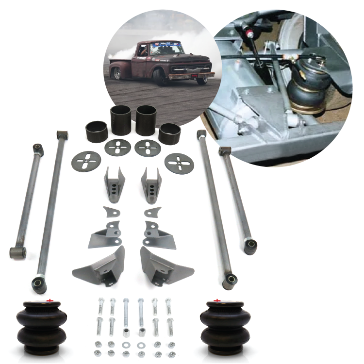 Rear Four 4-Link Air Ride Bag Suspension Kit for 55-66 Ford