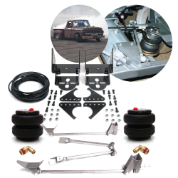 Rear Triangulated Four Link with Bolt On Axle Air Ride Bracket Kit 2600lb Bags - Part Number: HEXABB26TTK4