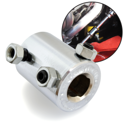 High Strength 3/4-36 x 3/4-DD Bore Set Screw Style Steering Coupler Joint Hotrod - Part Number: HEXSC1JF2B2