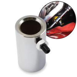 High Strength 3/4-48 x 3/4 in Set Screw Style Steering Coupler Joint HD Chrome - Part Number: HEXSC1JO2X2