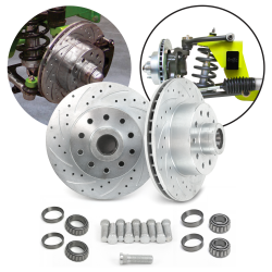SureStop Drilled & Slotted 11" 5 Bolt Mustang II Rotors Multi Lug with Bearings - Part Number: HEXBR8L