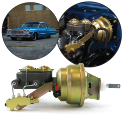 1958-1964 Chevy Bel Air 9” Single Power Brake Booster Kit OEM Mount Drum/Drum - Part Number: HEXBBK7AFF2