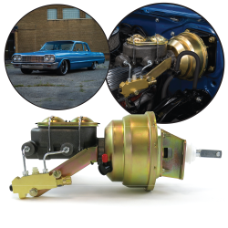 1965-1970 Chevy Full Size 7" Single Power Brake Booster Kit Mount Drum/Drum Pro - Part Number: HEXBBK7AFFF