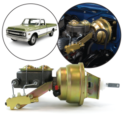 1967-1972 Chevy Truck 9" Single Power Brake Booster Kit OEM Mount Disc/Drum LS - Part Number: HEXBBK7AE4C