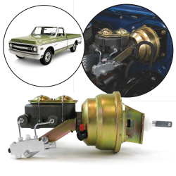 1967-1972 Chevy Truck 9" Single Power Brake Booster Kit OEM Mount Disc/Disc - Part Number: HEXBBK7AE4E