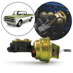 1967-1972 Chevy Truck 9" Single Power Brake Booster Kit OEM Mount Drum/Drum LS - Part Number: HEXBBK7AE4D
