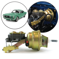 1964-1966 Ford Mustang 8" Single Power Brake Booster Kit OEM Mount Disc/Drum - Part Number: HEXBBK7AE55