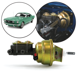 1964-1966 Ford Mustang 8" Single Power Brake Booster Kit OEM Mount Drum/Drum - Part Number: HEXBBK7AE56