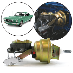 1964-1966 Ford Mustang 7" Dual Power Brake Booster Kit OEM Mount Disc/Disc Disc - Part Number: HEXBBK7AE52