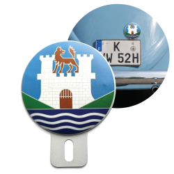 Vintage Style Wolfsburg Plate Topper for Car Truck & Motorcycle - Part Number: VPALPT052