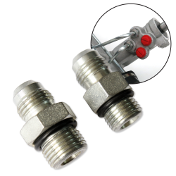 Mustang II Power Steering 9/16-18 & 5/8-18 Power Rack AN Fittings Rat Hot Rod - Part Number: HEXPSF01