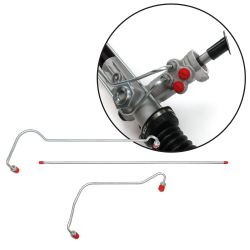 Ford Power Steering Rack replacement lines - O-Ring Ends Pro Touring Classic - Part Number: HEXSR3RLK2