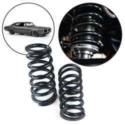 Tapered Coil Over Spring Set for GM - 10" 500lb 2.5" ID Flat x 4.1" ID Flat Rod - Part Number: HEXSPRTC10F