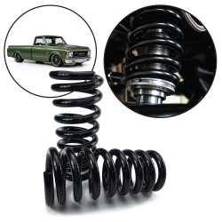 Tapered Coil Over Spring Set for GM - 10" 700 lbs 2.5" ID Flat x 3.5"ID Pigtail - Part Number: HEXSPRTC10H