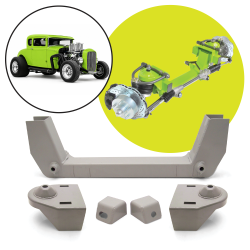 All Universal 56.5 Rear Steer Track Crossmember Kit Pro Touring Classic Truck - Part Number: HEXXBRURA